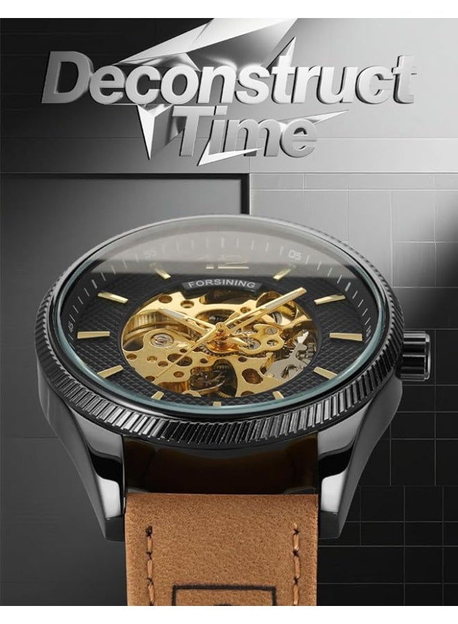 FORSINING Men's Automatic Self-winding Day Calendar Leather Strap Brand Collection Wrist Watch - Image 2